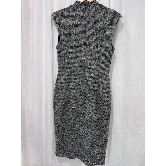 Black Halo Women's Black Gray Tweed Sleeveless Sheath Dress Size 12 NWOT - Picture 6 of 10